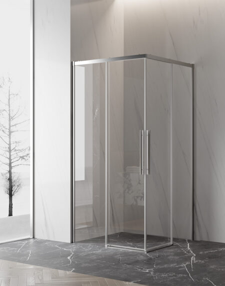 LECI A SC8 800x900 Cromado com Vidro Transparente